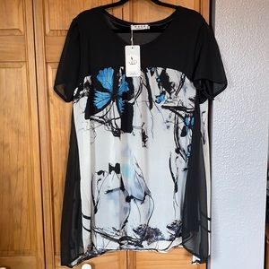 NWT Rongxuan butterfly shirt